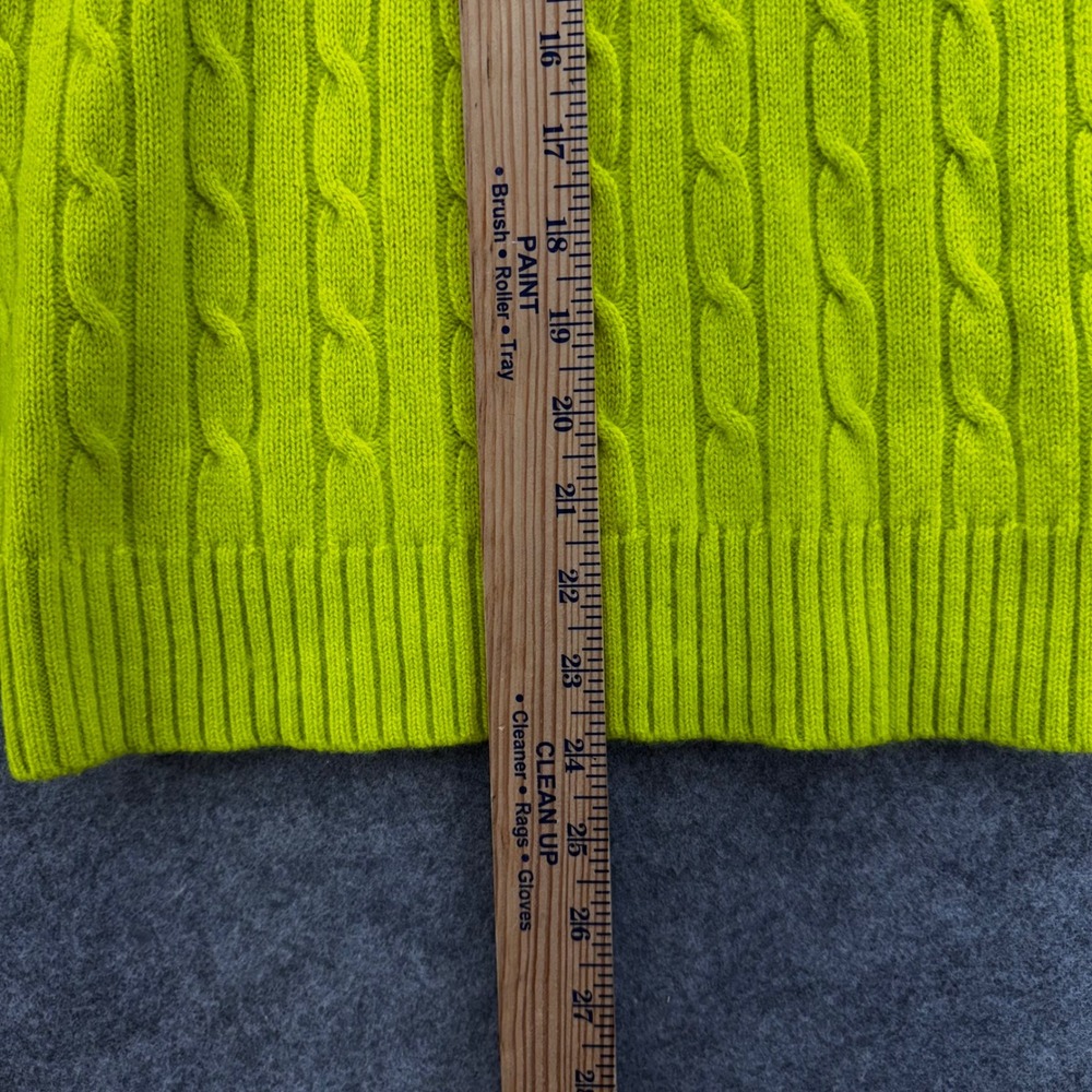 Vineyard Vines Women Cable Knit Sweater Size XS Bright Lime‎ Wool Cashmere Blend - Picture 6 of 7